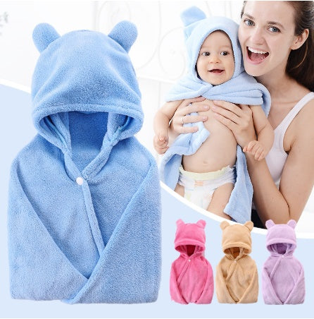 Toalla de baño con capucha de algodón para bebés