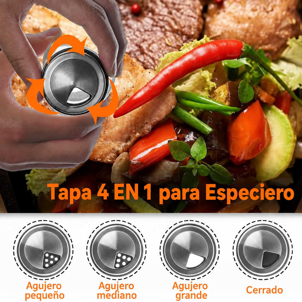 Especiero Giratorio 360° con 6 Frascos de Vidrio
