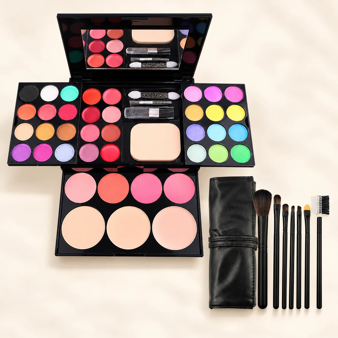 Kit de Maquillaje 39 Colores con Sombras, Rubores y Espejo