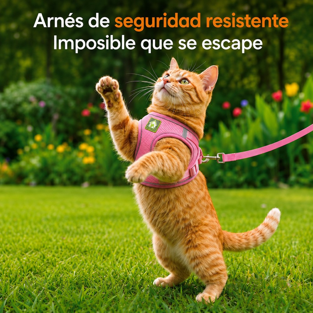 Arnés y Correa para Gato – Ajustable y Antiescape