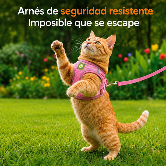 Arnés y Correa para Gato – Ajustable y Antiescape
