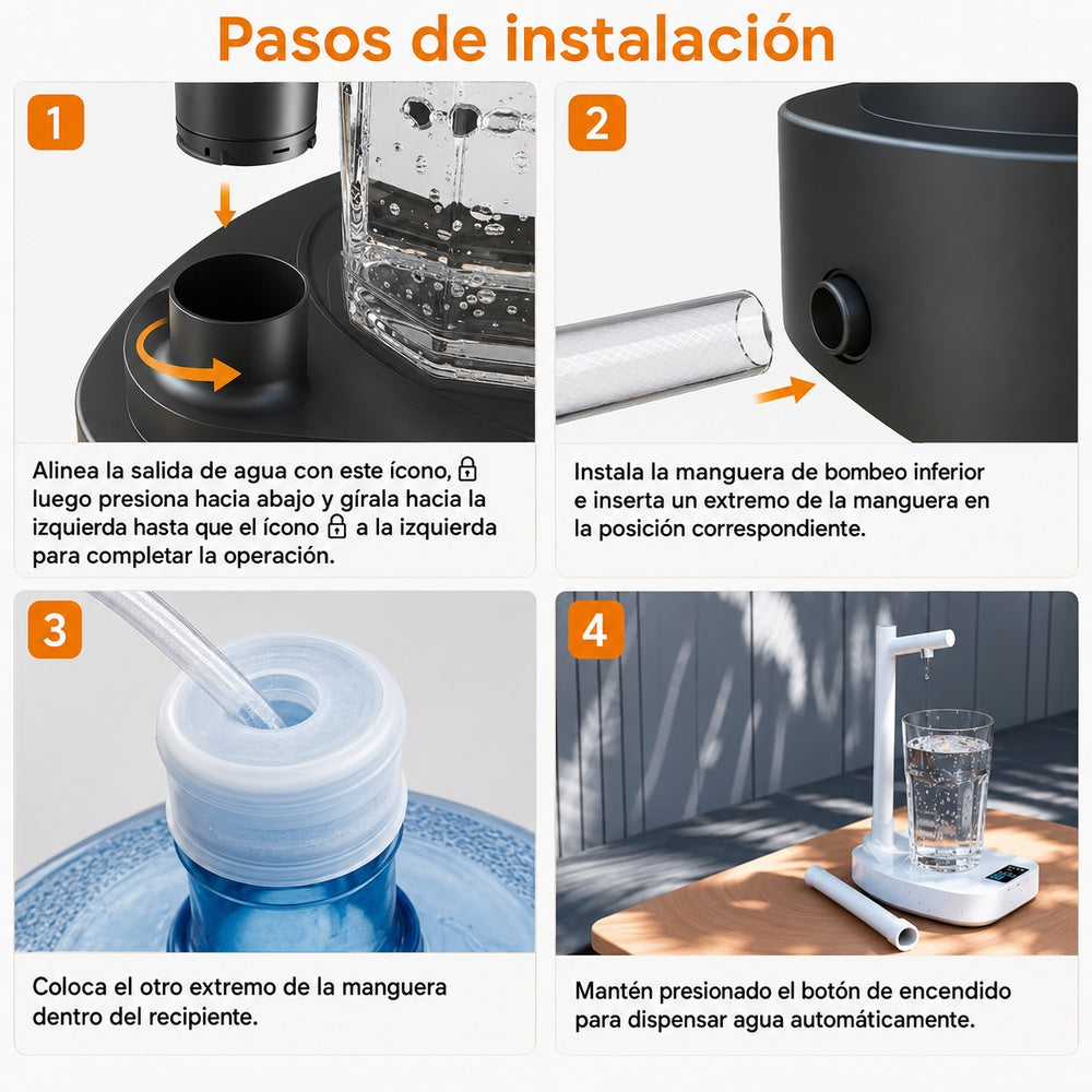 Dispensador de agua automático con tubo de extensión